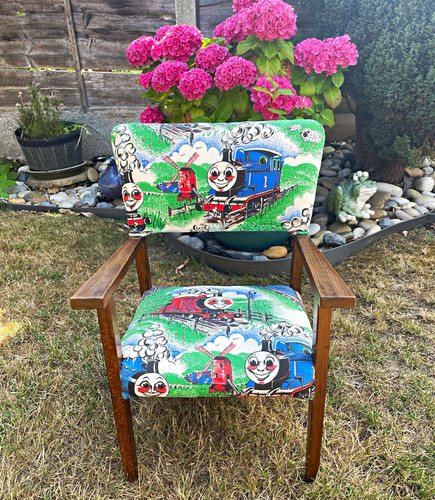 Small wooden armchair with - wooden,