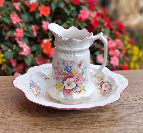 Vintage floral melody pitcher - vintage,
