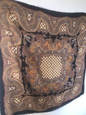 Vtg Gianni Versace Paisley Mandala Folk Pure Wool Shawl Wrap Blanket Large Scarf