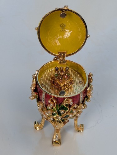 Faberge egg trinket music box - trinket,