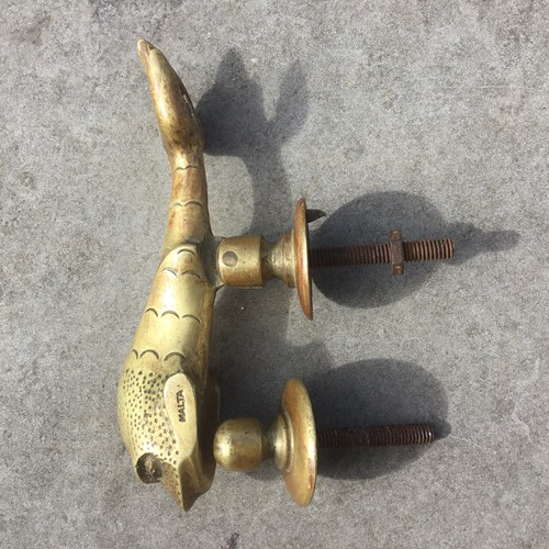 Antique solid brass dolphin - solid,