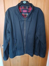 Samuel Windsor Harrington Jacket Check Lined Men's Size XL Button Collar Navy