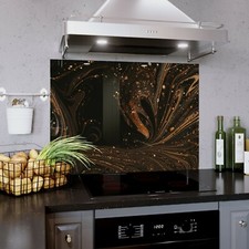 Glass Splashback Kitchen Tile Cooker Panel Wall ANY SIZE Liquid Abstract 1374
