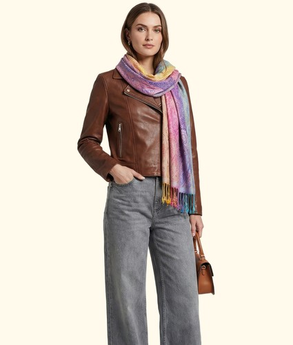 Ladies long bright rainbow - long,