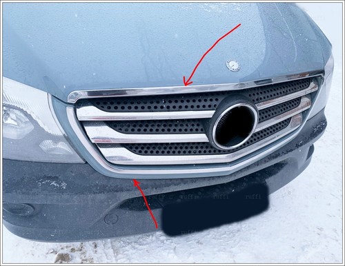 Chrome front grill outer trim - chrome,
