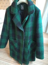 Primark womens 3/4 coat size 12 green and black