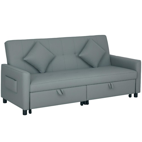 Seater sofa bed grey velvet - bed,