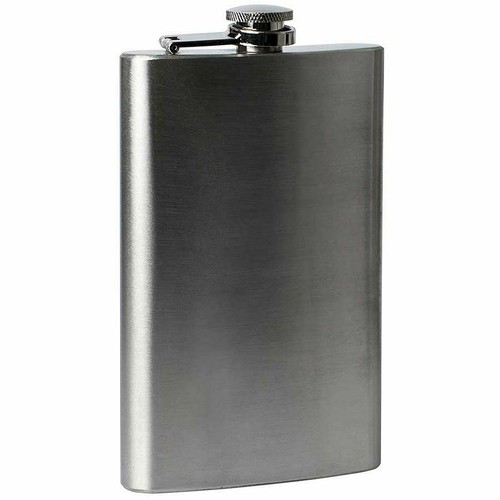 Stainless steel hip flask - steel,