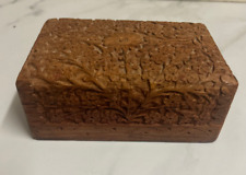 Hand carved Tudor Wooden spice chest/box with lid by Past Times