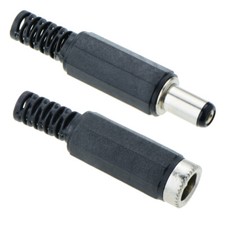 2.1mm / 2.5mm Male + Female Pair DC Power Plug Socket Jack Connector