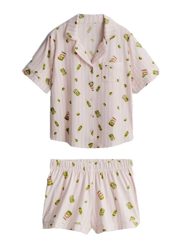 Olive print shortie boyfriend - print,