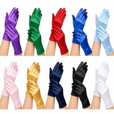 Ladies short satin gloves - satin,
