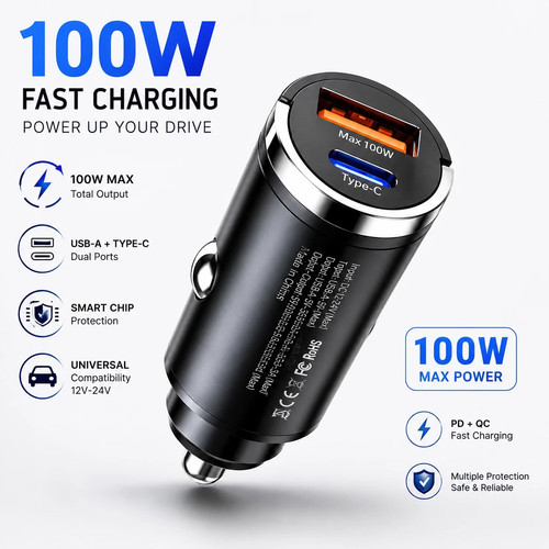 100w fast car - 100w, usb