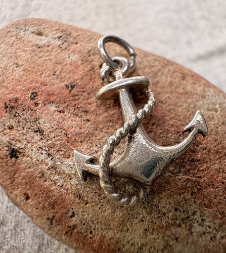 Antique silver rope anchor - rope,