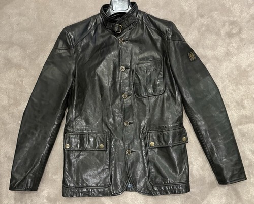 Belstaff black leather jacket - belstaff,