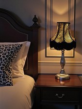 Leopard print table lampshades