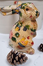 ORCHID BRAND DECOUPAGE BUNNY RABBIT MONEY BOX 7.25" 