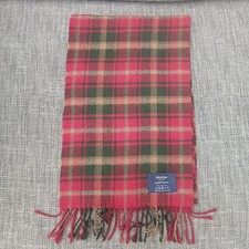 Johnstons of Elgin Lambswool Red Tartan Scarf Made In Scotland 