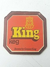  Vintage GREENE KING  /  KING KEG Cat No'42  Beer mat / Coaster