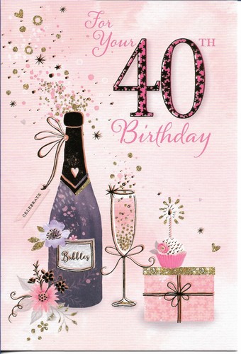40th female birthday greeting - female,