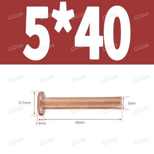 Solid copper flat head rivets - head,