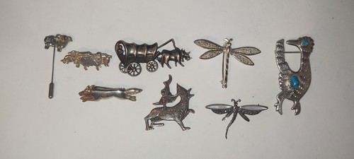 Job lot silver broochs - job,