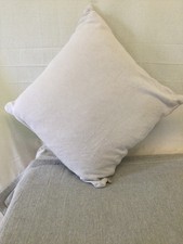 Cream Square Cotton Textured Cushion with Feather Pad by Habitat