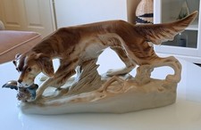 Large Royal Dux? Irish Setter Dog + Bird Hunting Scene No. 306. No Pink Triangle