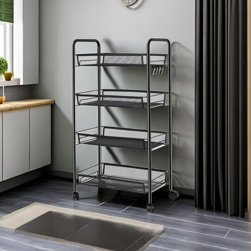 Metal tier rack trolley on - tier,