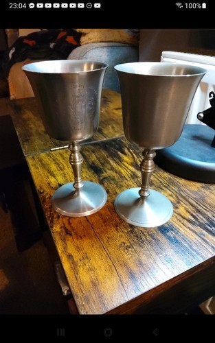 Pewter goblets crown - pewter, and