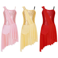 Kids Girls Dress Ice Skating Clothing Holiday Costume Competition Stylish Back