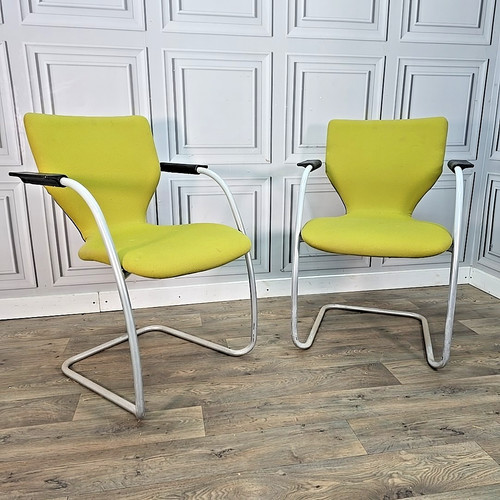 Pair cantilever chairs - pair,
