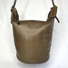 Coach 32282 Bleecker Soft XL Duffle Bag British Khaki Green Bucket Handbag