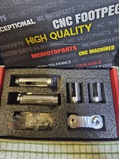  Motorcycle Front adjustable Footrests Aluminium Alloy Anti Slip For 