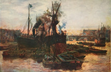 The Pool of London by W L Wyllie - Antique Print 1930