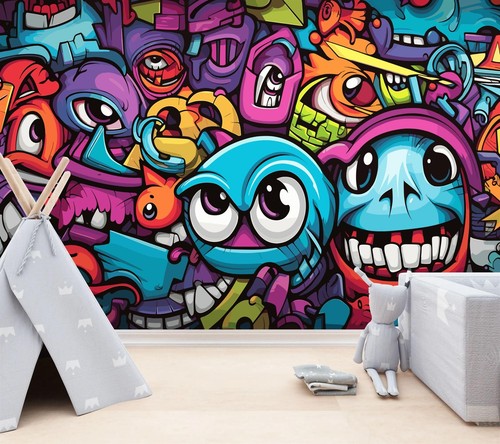 Colorful funny graffiti - funny,