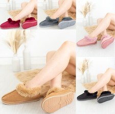 LADIES WOMENS COMFY INDOOR HOME COMFY ANKLE HARD SOLE WARM SLIPPERS BOOTIES SZ