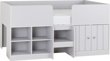 Orlando Children Low Sleeper Storage 3ft Single Mid Sleeper Bed Frame Dove Grey