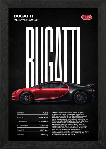Bugatti chiron sport poster - bugatti,