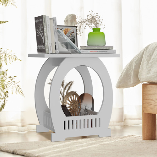 White large bedside table - white,