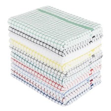 Terry Tea Towels Pack of 12 Absorbent 100% Cotton Soft Dish Cloth Kitchen Towels