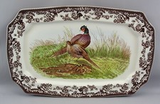 Spode Woodland 17" Pheasant Rectangular Serving Platter Dish Plate 17" x 11.5"