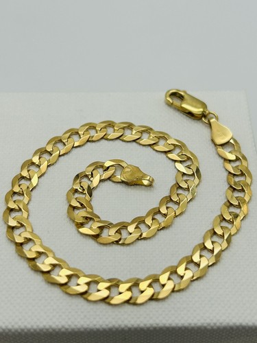Solid 9ct yellow gold 7mm - yellow, curb