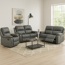 Recliner Sofa Suite Faux