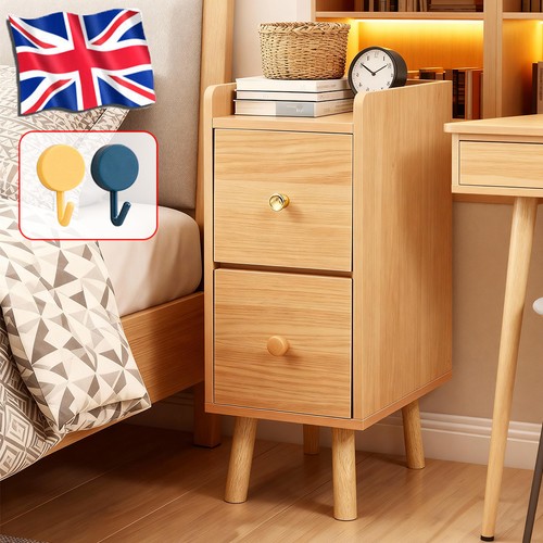 Slim wood bedside table - slim,