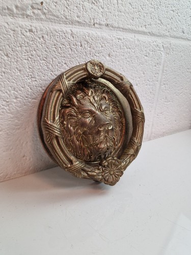 Vintage brass lion head - lion,