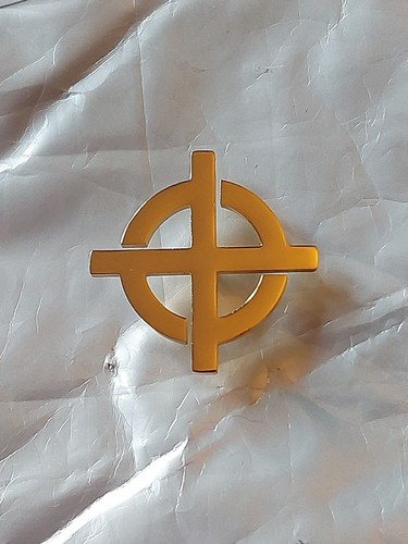 Gold celtic cross badge - celtic,