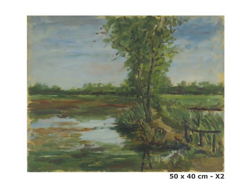 Old painting landscape - painting,