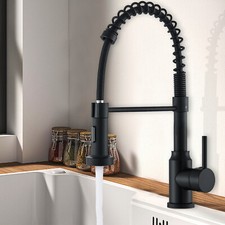 Modern Mono Pull Out Twin Kitchen Mixer Tap Sink Dual Spout Spray Single Lever