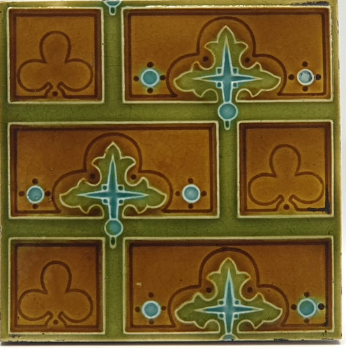 Art nouveau fireplace - fireplace, tile